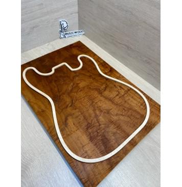 Клён Волнистый Печёный 180гр заготовка на топ Смешанный А Волна АА 20х186-182х530 мм - 2 шт.(книжкой)-14