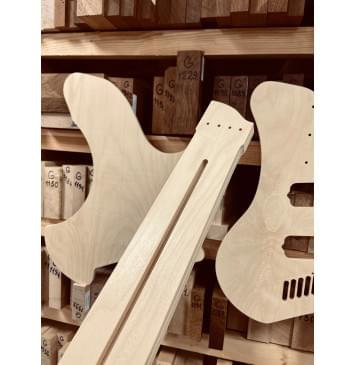 GOC Guitars Satya+ 8 strings, GuitarFamily Black 8 Pieces-PRO, GUYKER string lock, BG Pickups, 26-28", 24 Frets, полный комплект для фрезеровки гитары, фанера 8мм-11