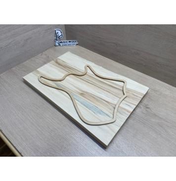 Клён Американский заготовка на топ для Тревел гитары Смешанный ААА 23х290-280х445 мм-0