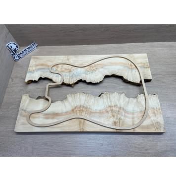 Клён Американский Каповый заготовка на топ под заливку Смешанный ААА Кап АА 21х390-340х550 мм (2 шт)-3