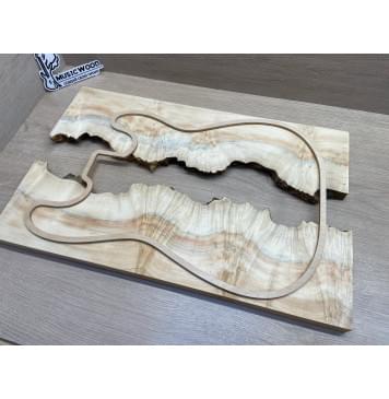 Клён Американский Каповый заготовка на топ под заливку Смешанный ААА Кап АА 21х390-340х550 мм (2 шт)-0