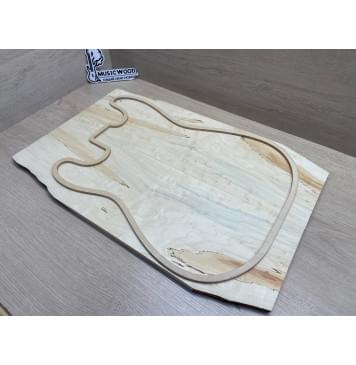 Клён Американский Spalted заготовка на тор Смешанный ААА 12х175-140х530 мм (2 шт, книжкой)-0