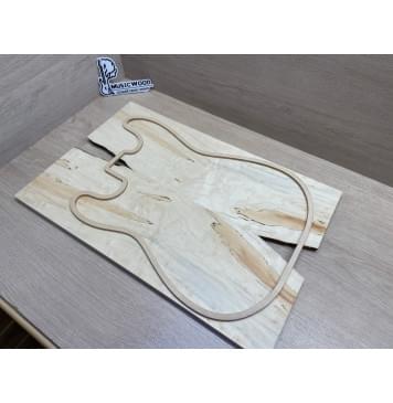 Клён Американский Spalted заготовка на тор Смешанный ААА 12х175-140х530 мм (2 шт, книжкой)-7