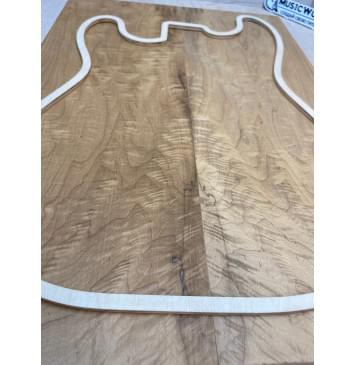 Клён Волнистый Печёный 180 гр заготовка на топ Смешанный АА Волна ААА 13х187-182х525 мм (2 шт, под заливку)-7