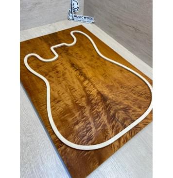 Клён Волнистый Печёный 180 гр заготовка на топ Смешанный АА Волна ААА 13х187-182х525 мм (2 шт, под заливку)-0