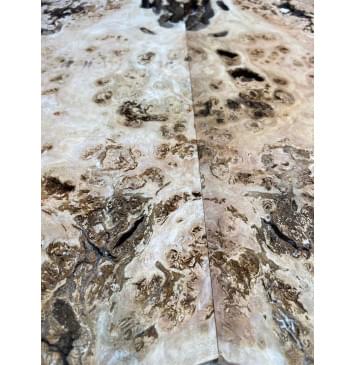 Тополь Белолистка Кап заготовка на топ под заливку Смешанный А Кап АА 19.5х210-180х660 мм- 2шт.(книжкой) (Уценка-гнилостные поражения древесины,под стабилизацию или работу с порозаполнителями)-6