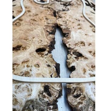 Тополь Белолистка Кап заготовка на топ под заливку Смешанный А Кап АА 19.5х210-180х660 мм- 2шт.(книжкой) (Уценка-гнилостные поражения древесины,под стабилизацию или работу с порозаполнителями)-5