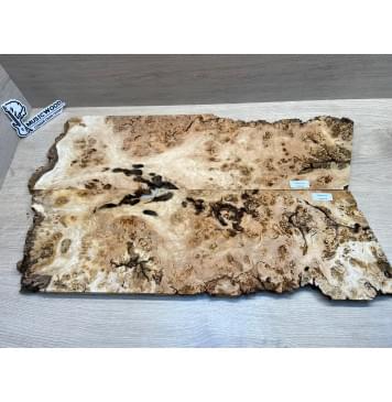 Тополь Белолистка Кап заготовка на топ под заливку Смешанный А Кап АА 19.5х210-180х660 мм- 2шт.(книжкой) (Уценка-гнилостные поражения древесины,под стабилизацию или работу с порозаполнителями)-10