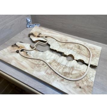 Клён Американский Каповый заготовка на топ Смешанный АА Кап А 20х390-340х635-585 мм - 2шт-2