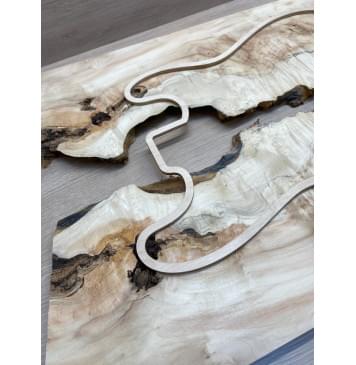 Клён Американский Каповый заготовка на топ Смешанный АА Кап А 20х390-340х635-585 мм - 2шт-4