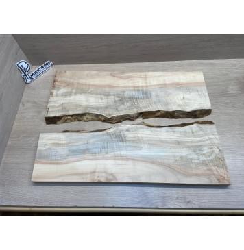 Клён Американский Волнистый заготовка на топ под заливку Смешанный АА Волна АА 21.5х390-340х590 мм - 2шт-2