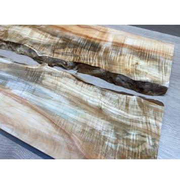 Клён Американский Волнистый заготовка на топ под заливку Смешанный АА Волна АА 21.5х390-340х590 мм - 2шт-12