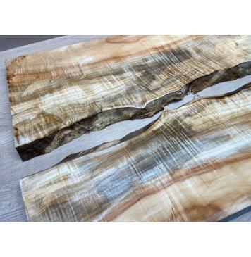 Клён Американский Волнистый заготовка на топ под заливку Смешанный АА Волна АА 21.5х390-340х590 мм - 2шт-13