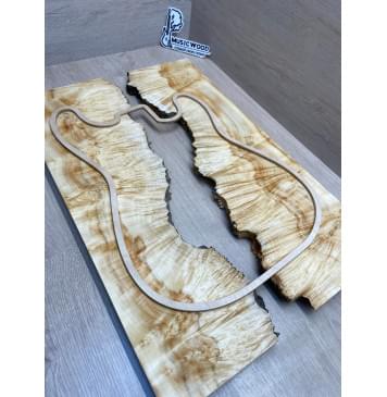 Клён Американский Каповый заготовка на топ Смешанный ААА Кап АА 22.5х390-340х600 мм - 2шт-11