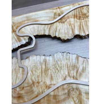 Клён Американский Каповый заготовка на топ Смешанный ААА Кап АА 22.5х390-340х600 мм - 2шт-12