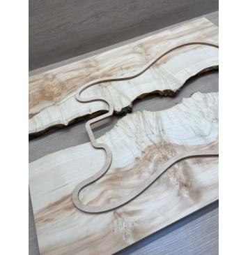 Клён Американский Каповый заготовка на топ Смешанный ААА Кап АА 21х390-340х580 мм (2 шт, книжкой), (под заливку)-1