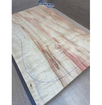 Клён Американский Волнистый заготовка корпуса Смешанный ААА  Волна АА 47х373-353х580 мм (Массив)-4