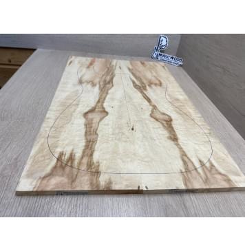 Клён Американский Волнистый заготовка на топ Смешанный АА Волна ААА 9х178х555 мм - 2 шт. (книжкой)-4