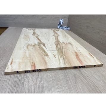 Клён Американский Волнистый заготовка на топ Смешанный АА Волна ААА 9х178х555 мм - 2 шт. (книжкой)-7