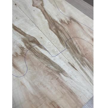 Клён Американский Волнистый заготовка на топ Смешанный АА Волна ААА 9х178х555 мм - 2 шт. (книжкой)-8