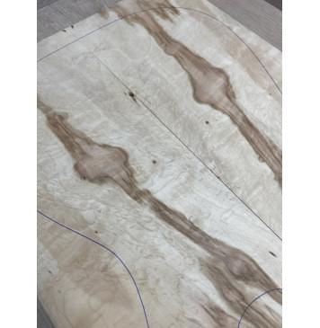 Клён Американский Волнистый заготовка на топ Смешанный АА Волна ААА 9х178х555 мм - 2 шт. (книжкой)-10