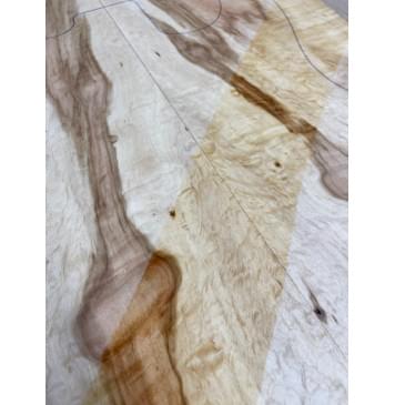 Клён Американский Волнистый заготовка на топ Смешанный АА Волна ААА 9х178х555 мм - 2 шт. (книжкой)-11