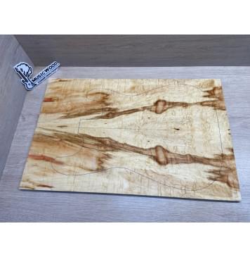 Клён Американский Волнистый заготовка на топ Смешанный АА Волна ААА 9х178х555 мм - 2 шт. (книжкой)-0