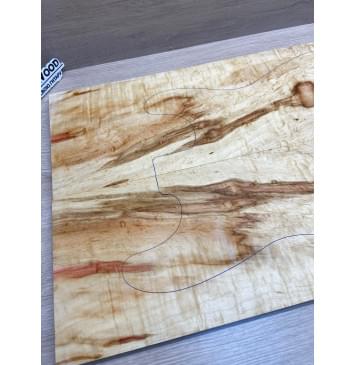 Клён Американский Волнистый заготовка на топ Смешанный АА Волна ААА 9х178х555 мм - 2 шт. (книжкой)-15