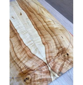 Клён Американский Волнистый заготовка на топ Смешанный ААА Волна АА 11х168-165х510 мм - 2 шт. (книжкой)-16