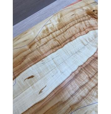 Клён Американский Волнистый заготовка на топ Смешанный ААА Волна АА 11х168-165х510 мм - 2 шт. (книжкой)-17