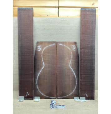 Палисандр Индийский комплект заготовок для акустической гитары (Дека+ Обечайки) Радиал АА 3,5х(215-192)х552 мм Дека (2шт) Радиал ААА 3.5х137х850 мм Обечайки (2шт) -0