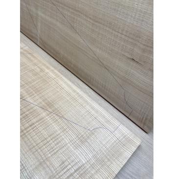 Ясень Дальневосточный Волнистый заготовка на топ Радиал АА Волна ААА 17х223х605 мм, 682 кг/м3, 2 шт, книжкой-17