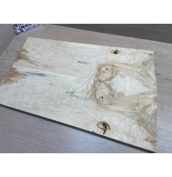 Клён Американский Каповый заготовка на топ Смешанный АА Кап А 13х184-150х515 мм - 2 шт. (книжкой)-0