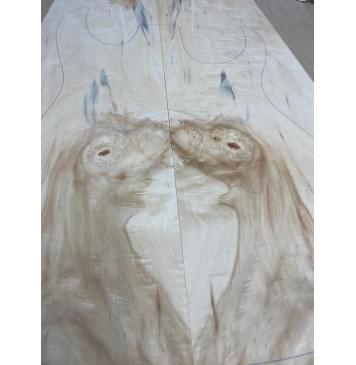 Клён Американский Каповый заготовка на топ Смешанный АА Кап А 13х184-150х515 мм - 2 шт. (книжкой)-9