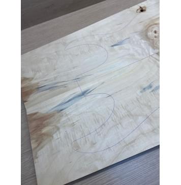 Клён Американский Каповый заготовка на топ Смешанный АА Кап А 13х184-150х515 мм - 2 шт. (книжкой)-3