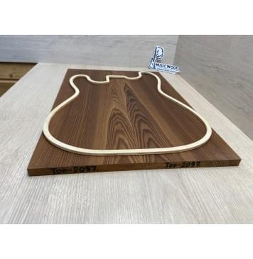 Ясень Дальневосточный Печёный 180 гр Заготовка на топ Смешанный ААА 14.5х170х515 мм, 2 шт, книжкой-2