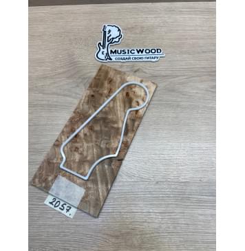 Карагач "Птичий Глаз" заготовка накладки на головку грифа Смешанный ААА Кап ААА 5х115х235 мм-0