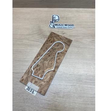 Карагач "Птичий Глаз" заготовка накладки на головку грифа Смешанный ААА Кап ААА 4х113х265 мм-0