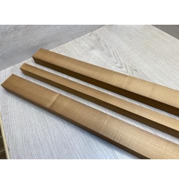 Клён Печёный 180 гр заготовка грифа для электрогитары Радиал АА 27.5х(44.5-21.5-44.5)х760 мм - из 3х частей-6