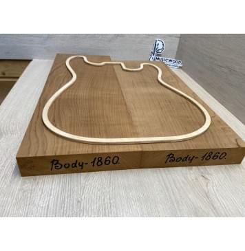 Ольха Волнистая Печёная 180 гр заготовка корпуса Смешанный ААА Волна А 40.5х189х525-470 мм, 426 кг/м3, 2 шт-2