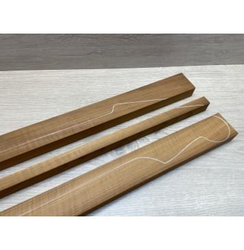 Клён Печёный 180 гр заготовка грифа для электрогитары Радиал ААА 24х(47.5-17-47.5)х710 мм - из 3х частей-7