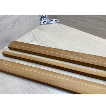 Клён Печёный 180 гр заготовка грифа для электрогитары Радиал ААА 24х(47.5-17-47.5)х710 мм - из 3х частей-8