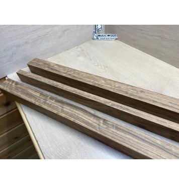 Овенгкол заготовка сквозного грифа гитары Радиал ААА 48х(50-19-50)х1003 мм - из 3х частей-4