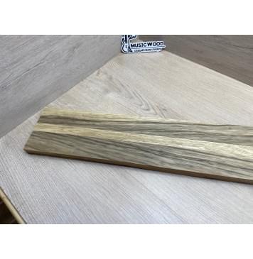 Корина Чёрная заготовка грифа электрогитары Радиал АА 22х(47.5-21-47.5)х730 мм - из 3х частей-2