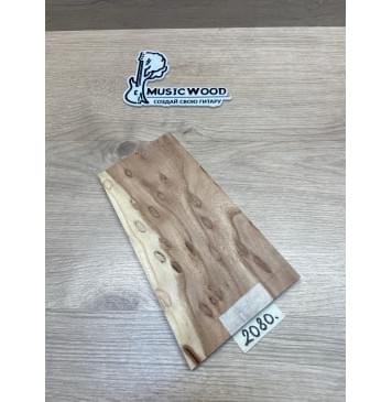 Карагач "Птичий Глаз" заготовка накладки на головку грифа Смешанный ААА Кап ААА 6,7х125-95х210 мм-2