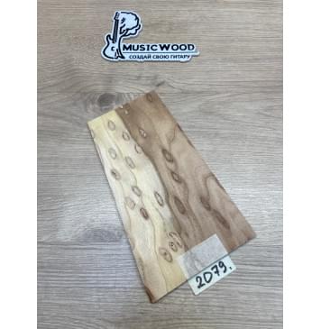 Карагач "Птичий Глаз" заготовка накладки на головку грифа Смешанный ААА Кап ААА 4х123-95х210 мм-0