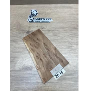 Карагач "Птичий Глаз" заготовка накладки на головку грифа Смешанный ААА Кап ААА 3,6х125-95х210 мм-2