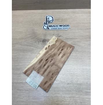 Карагач "Птичий Глаз" заготовка накладки на головку грифа Смешанный ААА Кап ААА 5х118-108х200 мм-3