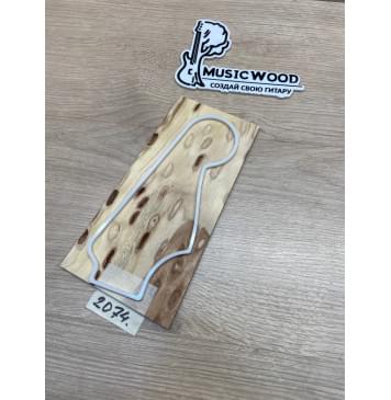 Карагач "Птичий Глаз" заготовка накладки на головку грифа Смешанный ААА Кап ААА 5х108-88х205 мм-0