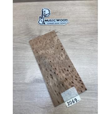 Карагач "Птичий Глаз" заготовка накладки на головку грифа Смешанный ААА Кап ААА 4х115х250 мм-2